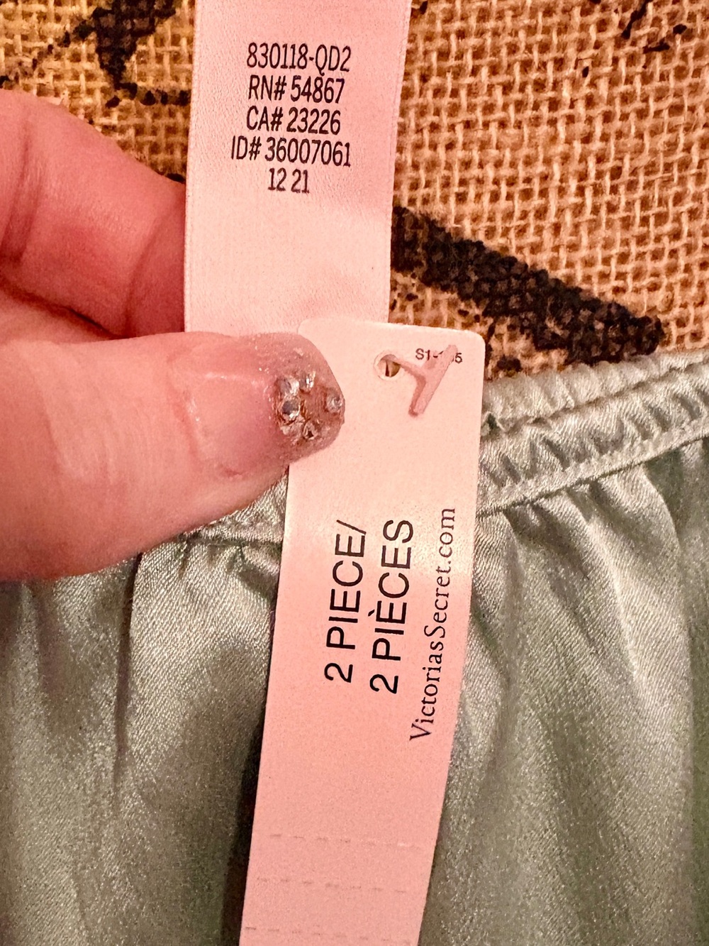 NWT Victoria's Secret Pastel Mint Green & Aqua Blue Colorblock Satin & Lace Cami - Picture 7 of 14